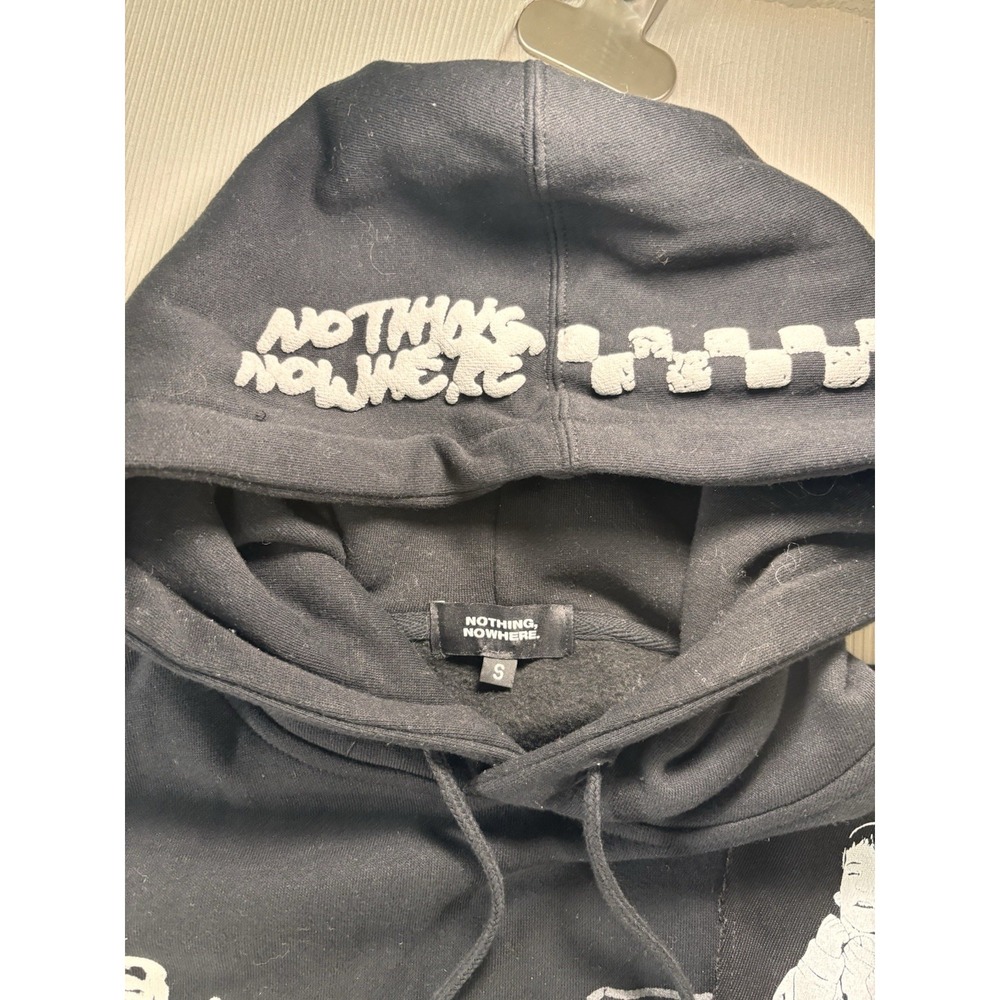 Nothing, Nowhere Reaper Ruiner Split Patchwork Hoodie Black Band Merch RARE S - Picture 5 of 11
